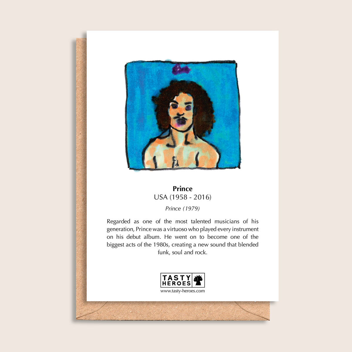 Mince – biographical note and Prince artwork, reverse