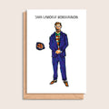 Shia LaBoeuf Borguignon – illustrated portrait greeting card, front