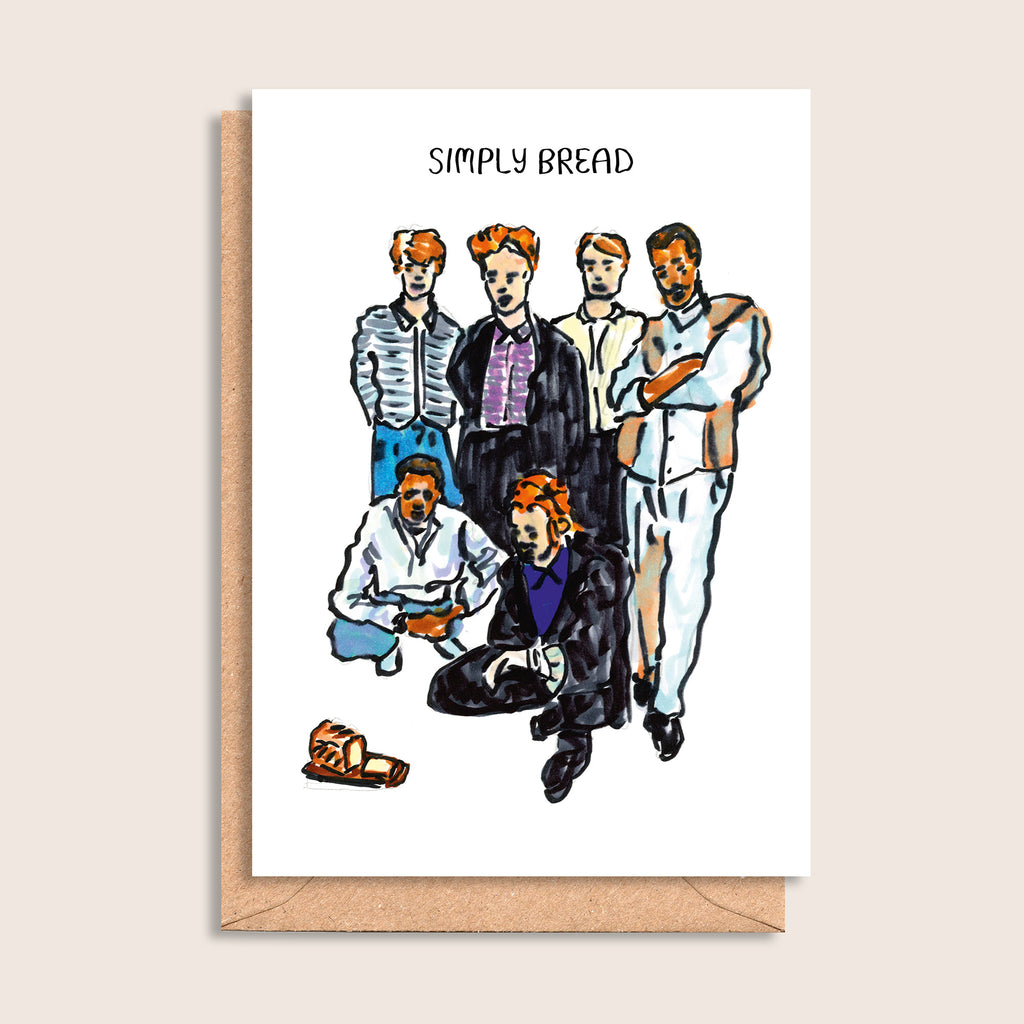 Simply Bread – illustrated portrait greeting card, front