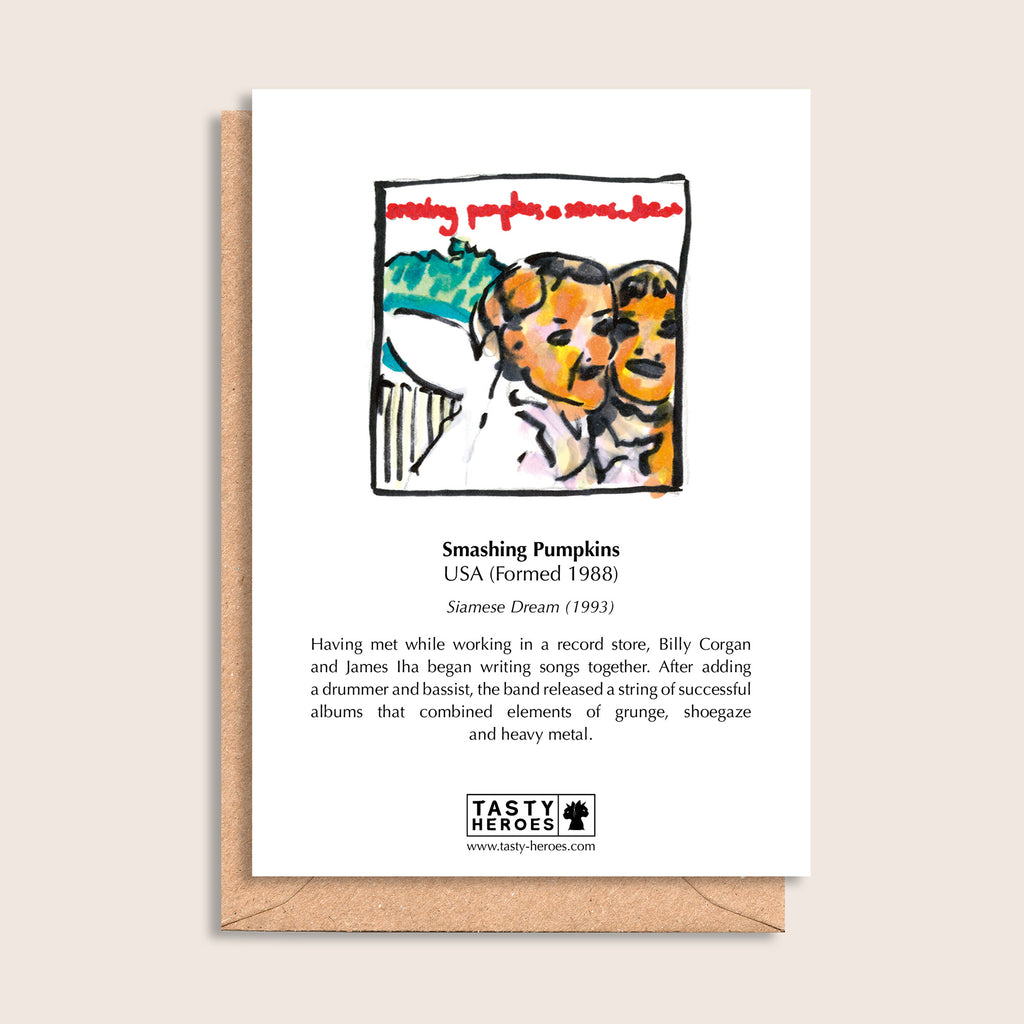 Smashing Pumpkin Pie – biographical note and Smashing Pumpkins artwork, reverse