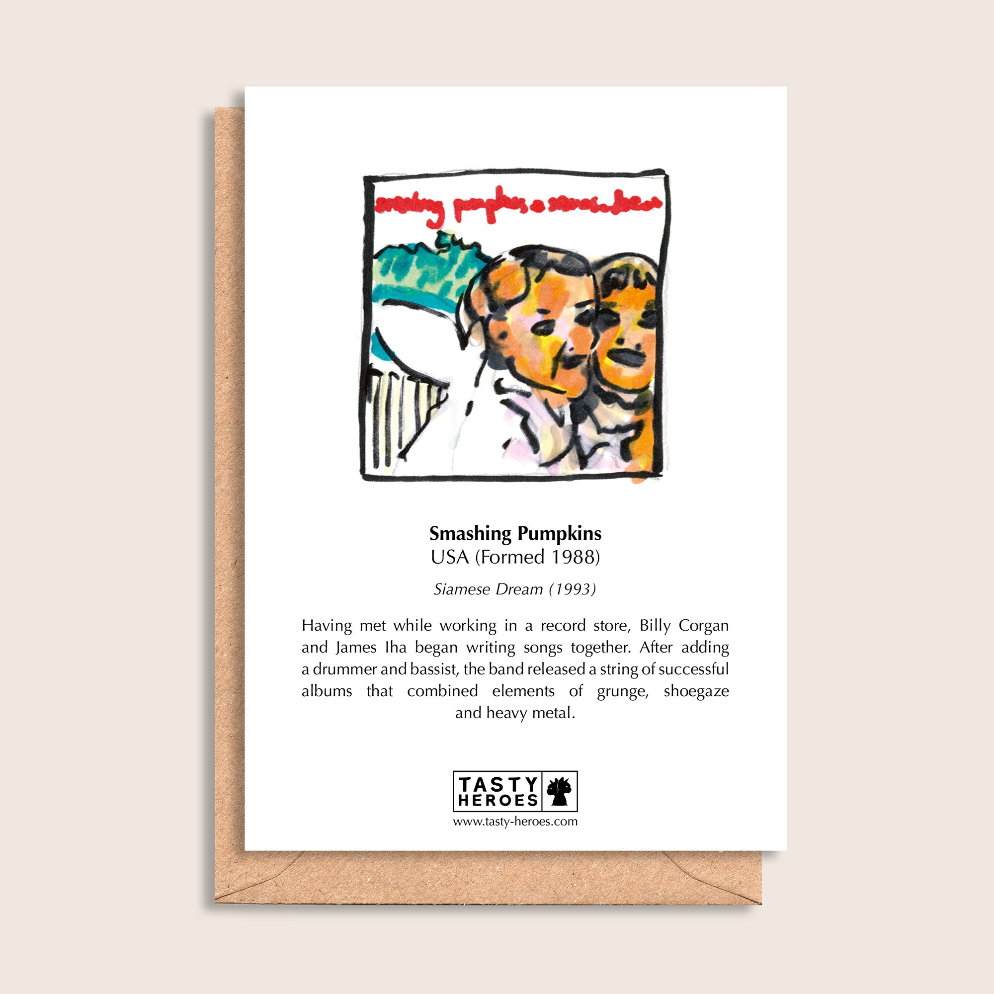 Smashing Pumpkin Pie – biographical note and Smashing Pumpkins artwork, reverse