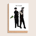 Soft Celery – illustrated portrait greeting card, front