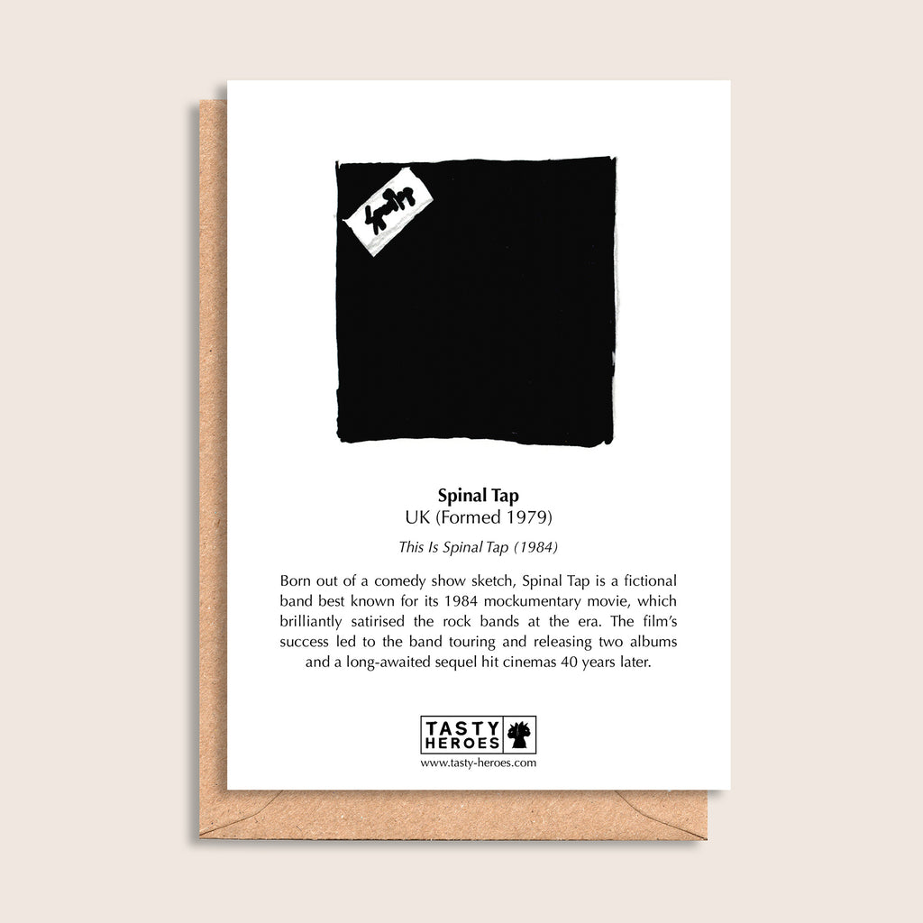 Spinal Tapenade – biographical note and Spinal Tap artwork, reverse
