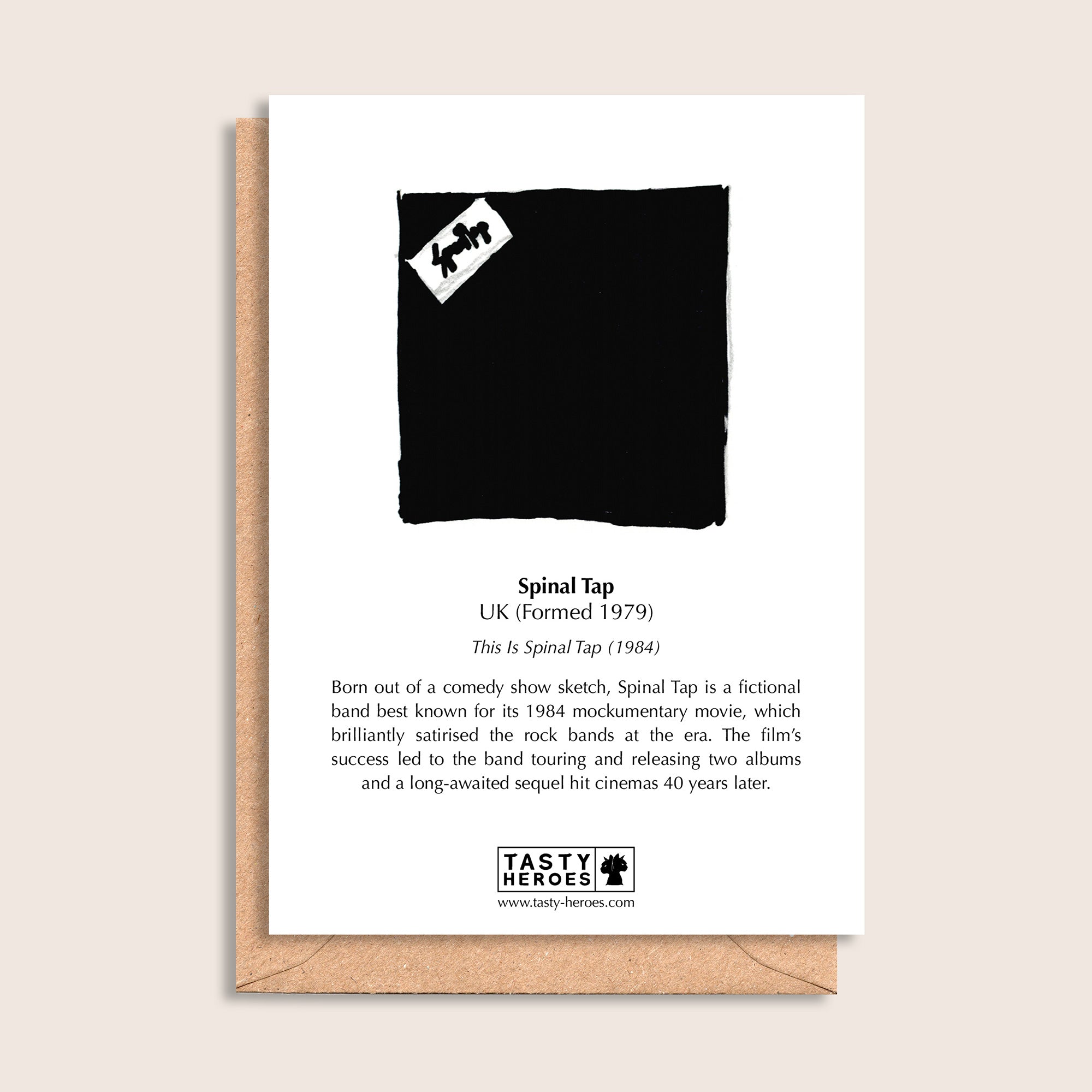 Spinal Tapenade – biographical note and Spinal Tap artwork, reverse