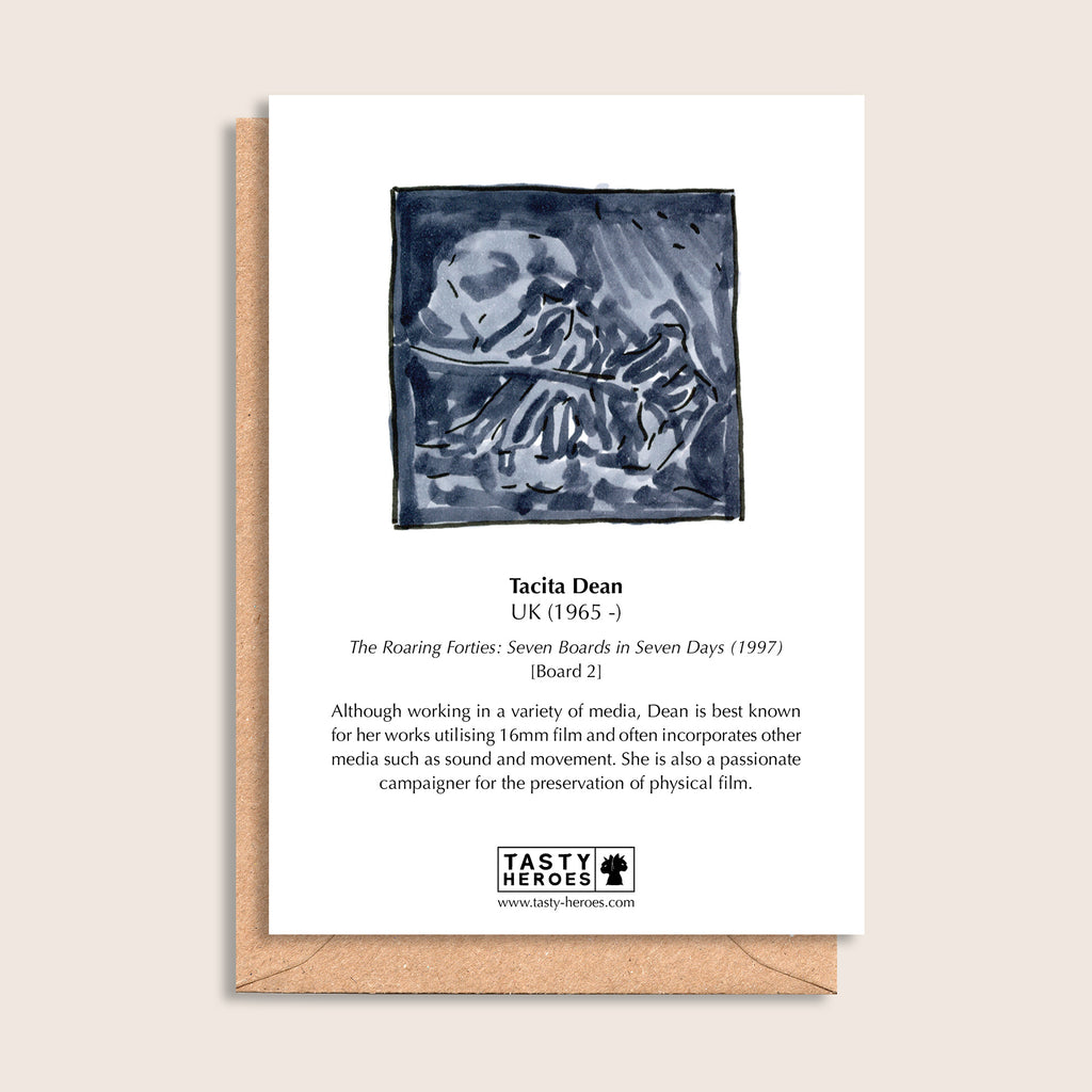Tacita Bean – biographical note and Tacita Dean artwork, reverse