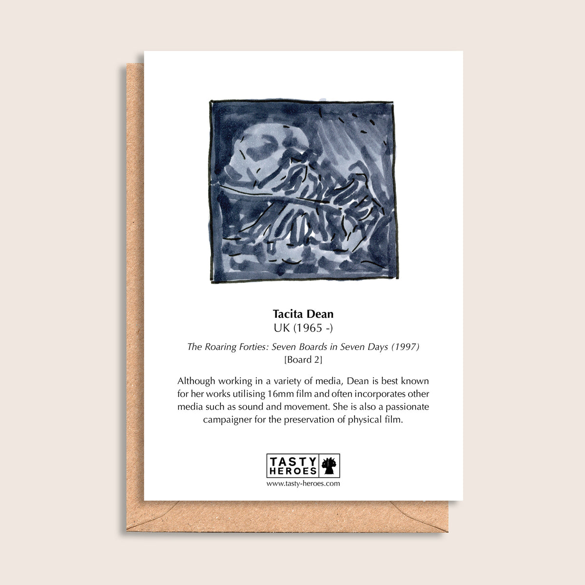 Tacita Bean – biographical note and Tacita Dean artwork, reverse