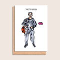 Tacita Bean – illustrated portrait greeting card, front