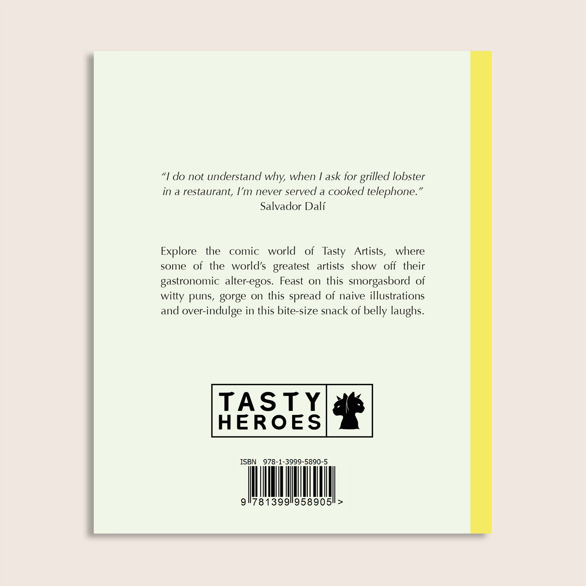 Tasty Artists back cover with book description and Tasty Heroes logo