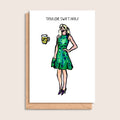 Taylor Swift Half – illustrated portrait greeting card, front
