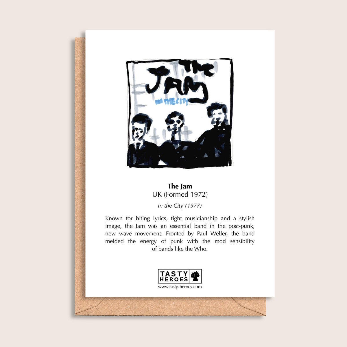 The Jam Sandwich – biographical note and The Jam artwork, reverse
