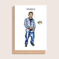 Tim Broth – illustrated portrait greeting card, front