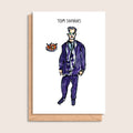 Tom Shanks – illustrated portrait greeting card, front