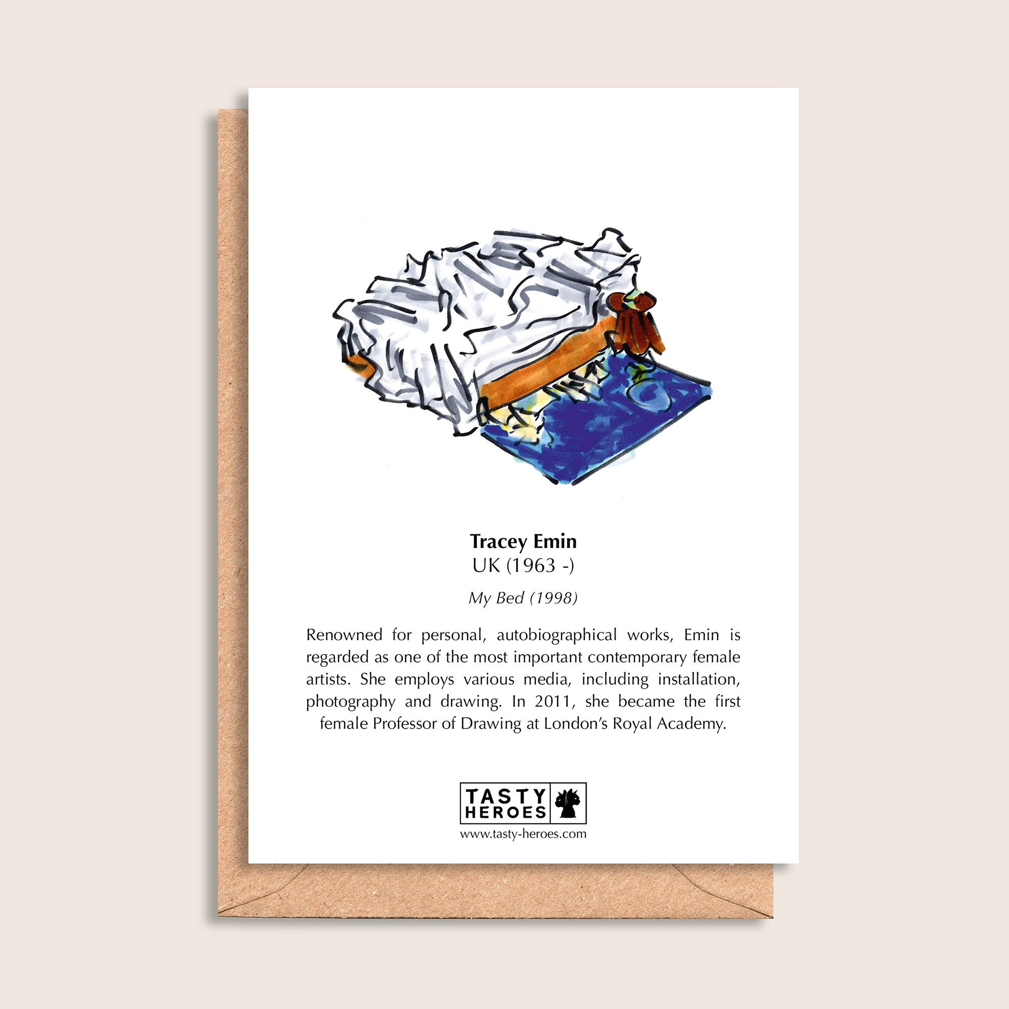 Tracey M&M – biographical note and Tracey Emin artwork, reverse