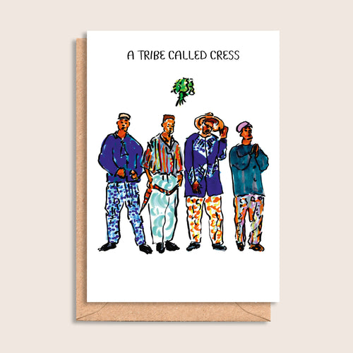 A Tribe Called Cress – illustrated portrait greeting card, front