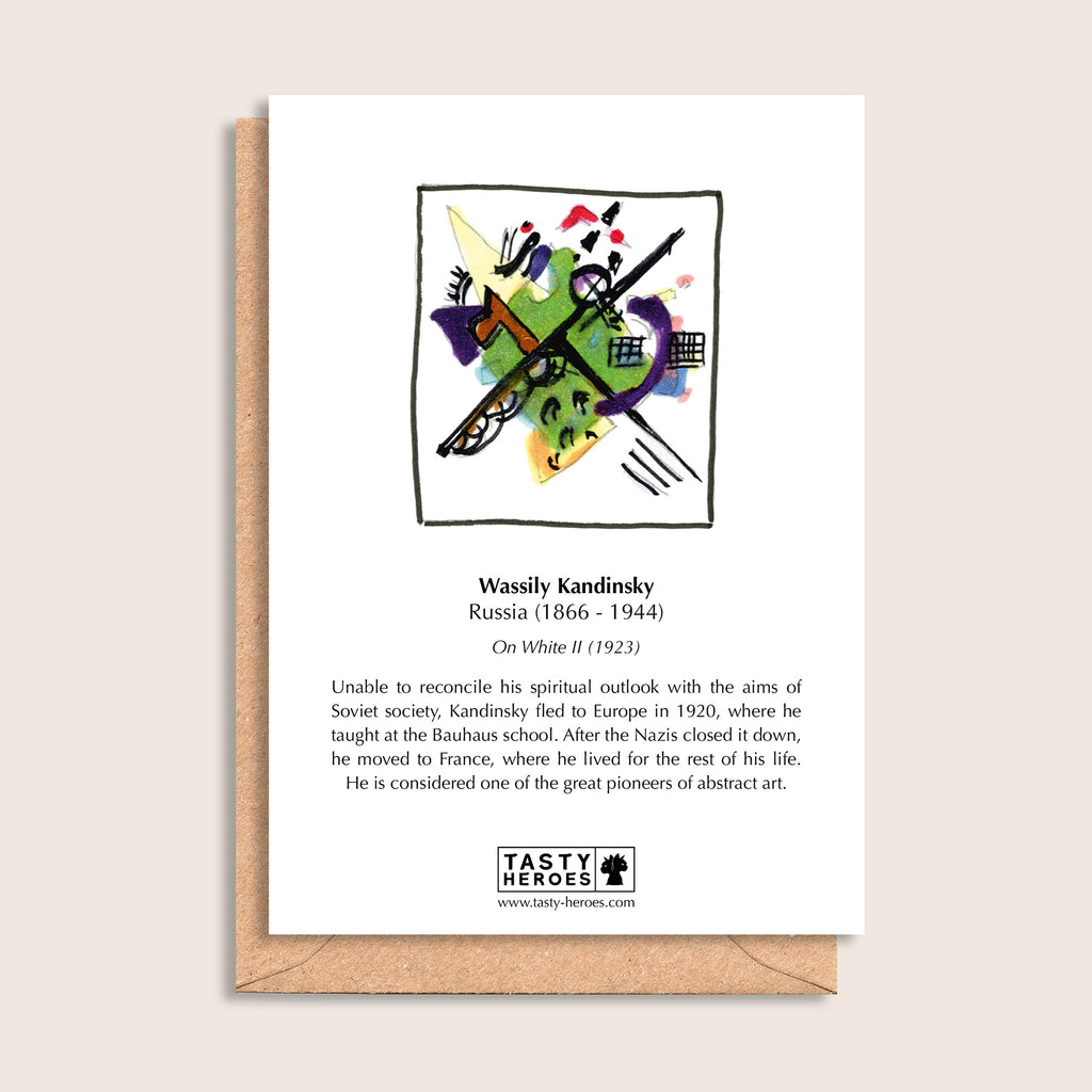 Wassily Candy – biographical note and Wassily Kandinsky artwork, reverse